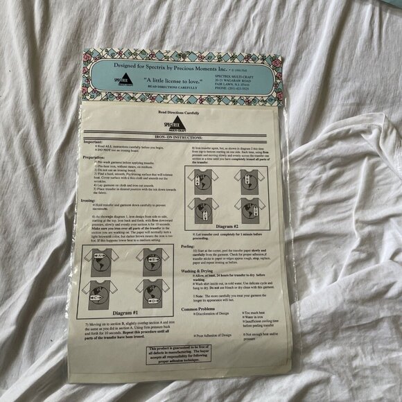 Precious Moments Iron-On Transfers Girl With Kitten & Couple On A Cloud Designs - Picture 4 of 9